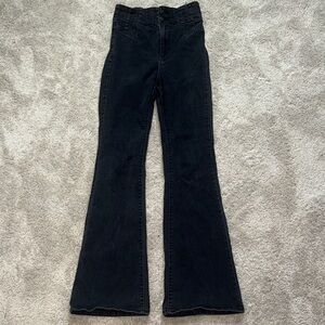 Black High Waisted Flared Jeans